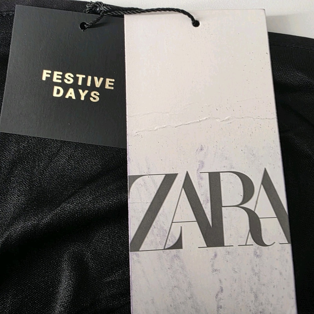ZARA BLUE LEOPARD PRINT SEQUIN MINI SKIRT‎ SIZE L - Picture 9 of 11